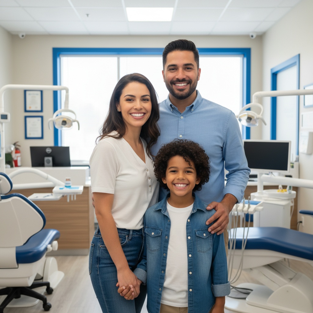 Famille souriante - Clinique orthodontique Rive Nord