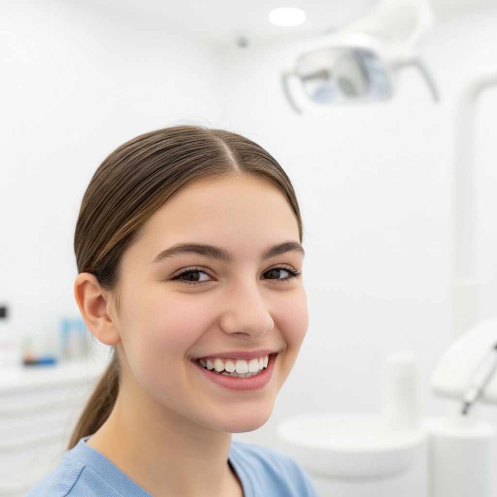 Adolescent avec aligneurs transparents